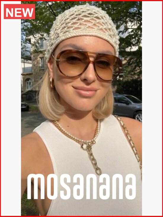 Oversized Aviator Sunglasses for Women Retro UV400 Protection main image 6